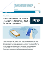 Renouvellement de Mobile - Comment Changer de Téléphone Tout en Gardant Le Même Opérateur ?