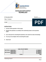 Ekurhulen North District Technology Grade 8 Paper