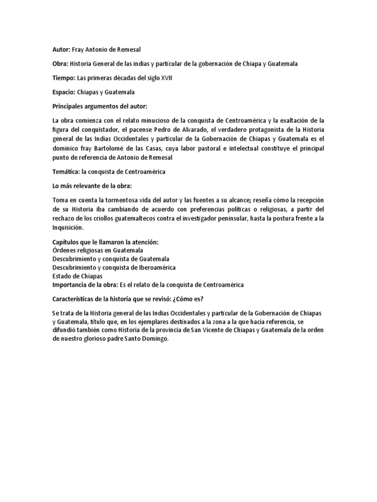 Fray de Remesal | PDF | Ciencias sociales | Historia