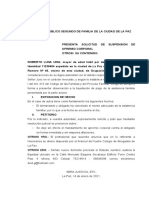 SOLICITUD DE SUSPENSION DE APREMIO CORPORAL