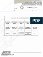 Examenes Horario Segundo 3° Momento