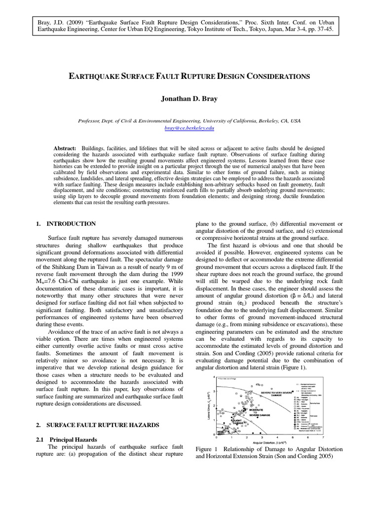 Earthquake Fault Rupture Design Guide | PDF | Fault (Geology) | Earthquakes