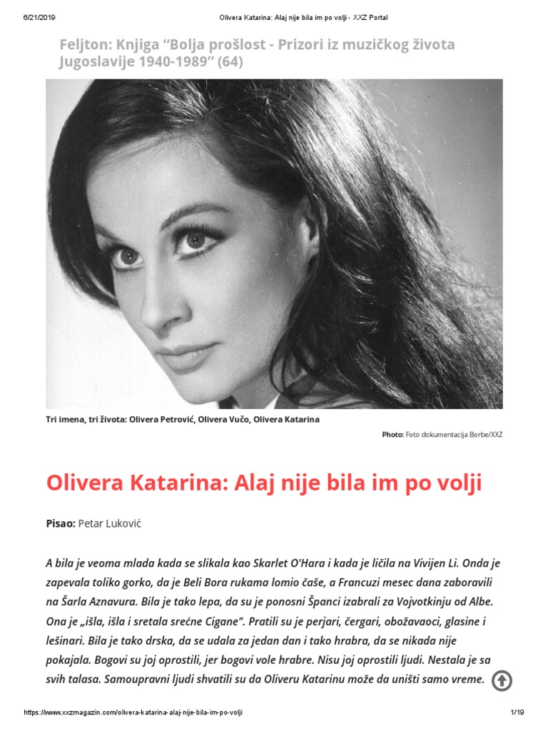 Olivera Katarina - Alaj Nije Bila Im Po Volji - XXZ Portal PDF