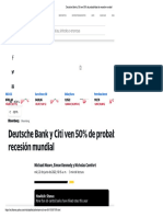 Deutsche Bank y Citi Ven 50% de Probabilidad de Recesión Mundial