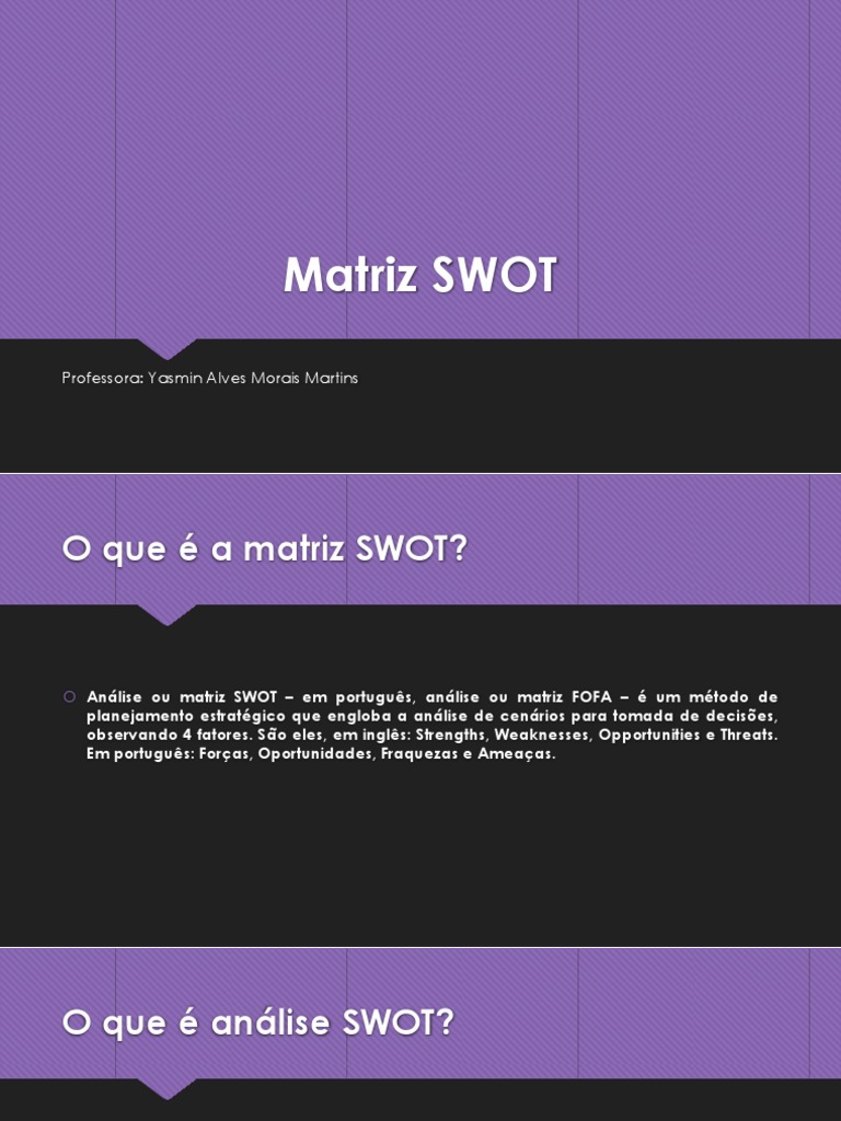 Análise da Matriz SWOT: Guia Prático | PDF | Análise SWOT | Business