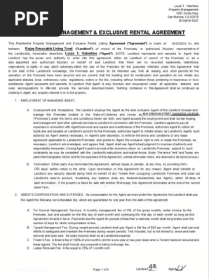 property management agreement