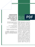 Argumentação emocionada em uma carta e em uma postagem do Instagram