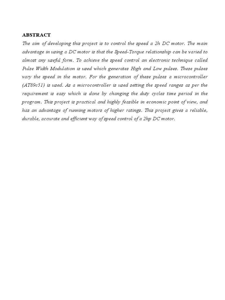2HP DC Motor Speed Control System | PDF | Electric Motor | Direct Current