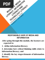 Module 3 Responsible User of Media and Information