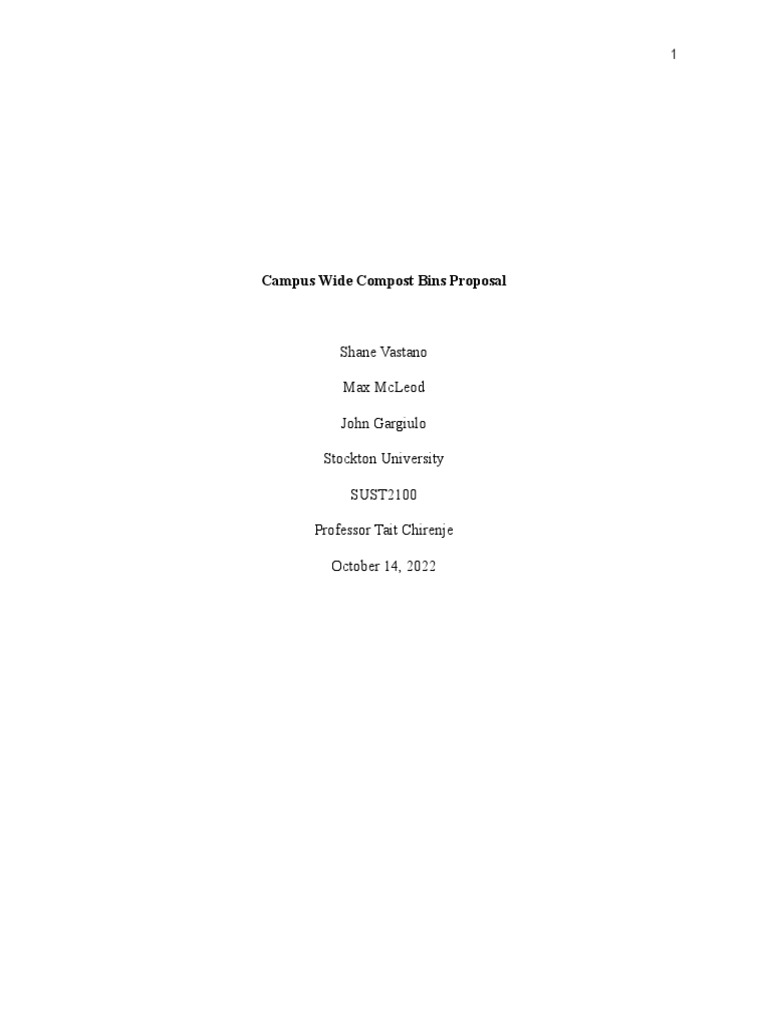 Campus Compost Bins Proposal | PDF | Waste | Compost