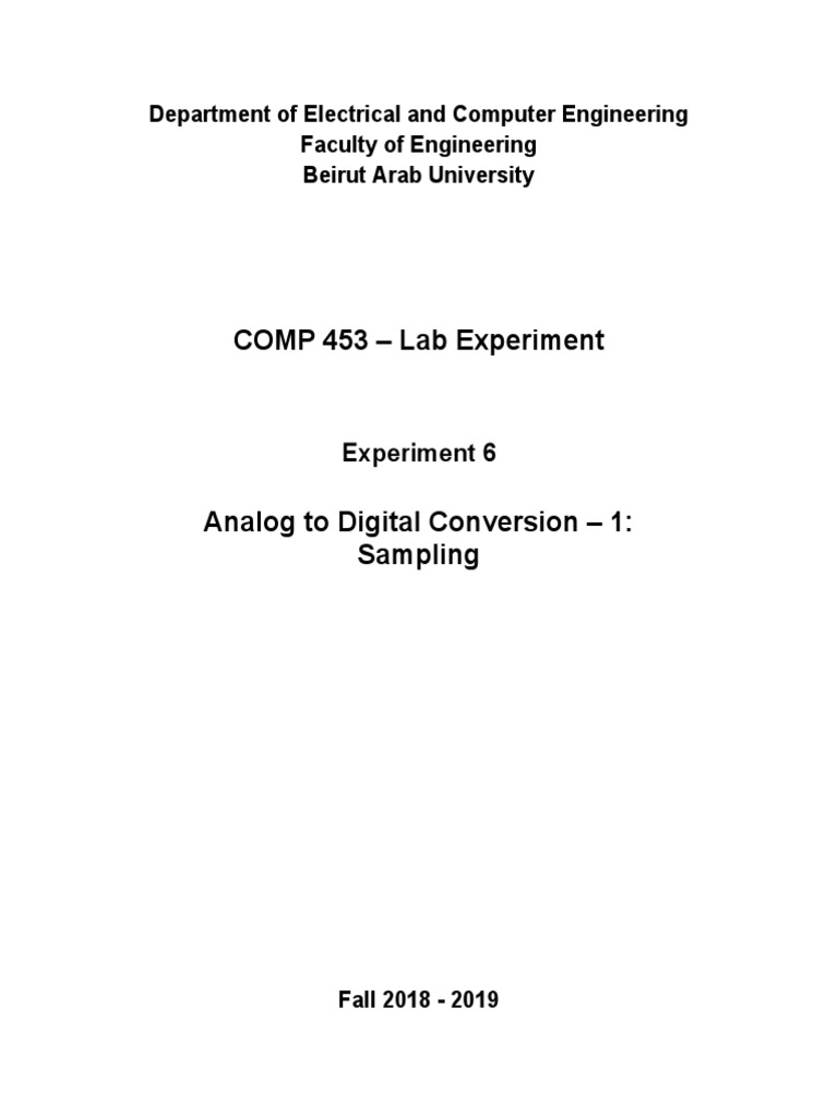 Sampling Experiment Manual PDF Sampling (Signal Processing) Computing