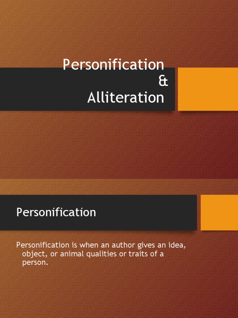 Understanding Personification and Alliteration | PDF | Art