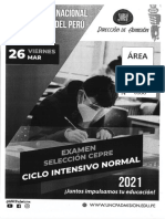 Área I CEPRE CICLO INTENSIVO NORMAL 2021