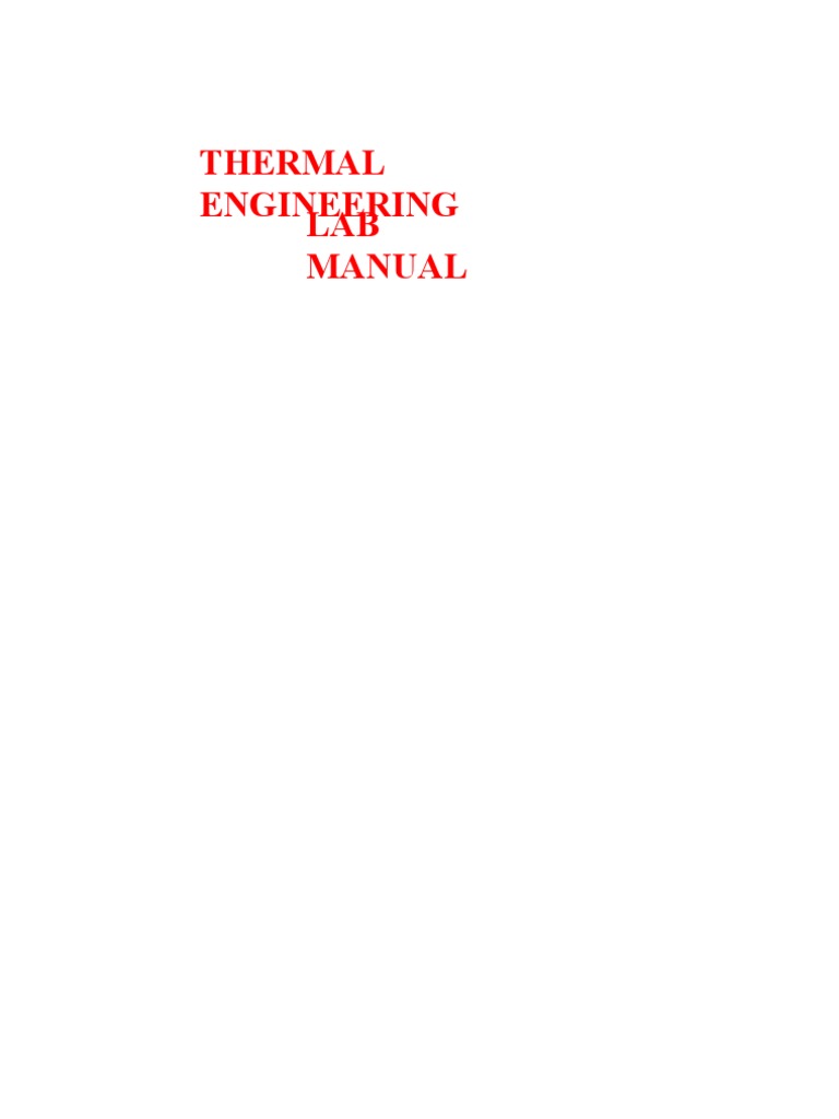 Thermal Engineering Lab Manual | PDF | Internal Combustion Engine ...