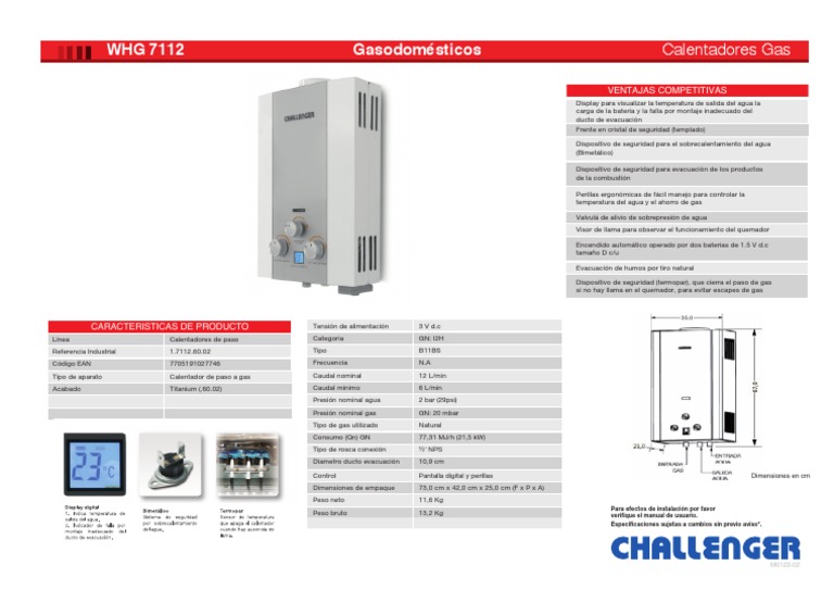 CALENTADOR GAS NATURAL 12L ESTANCO HERMES AUTOPRO de Autopro en…