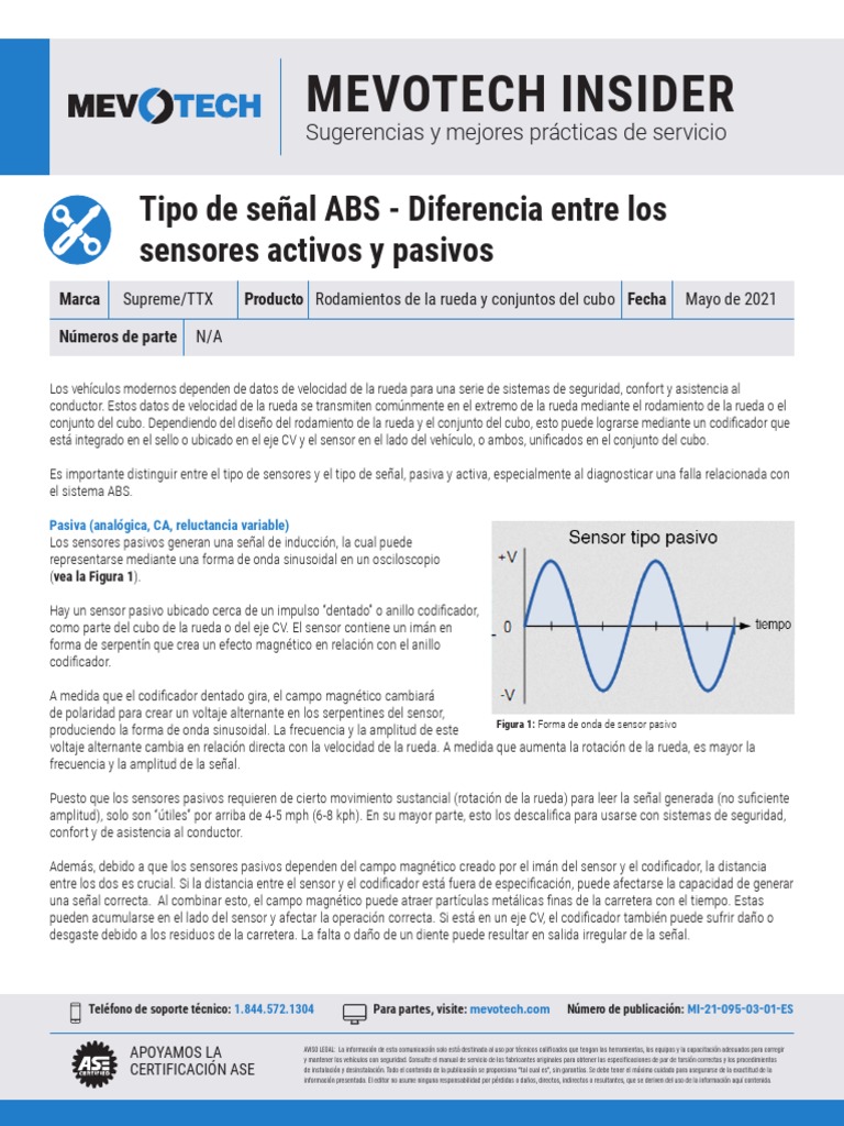 ABS Signal Type Difference Between Passive and Active Sensors ES | PDF ...
