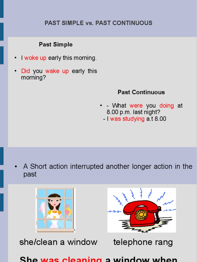 Past Simple Vs Past Continuous Grammar Guides Picture Description