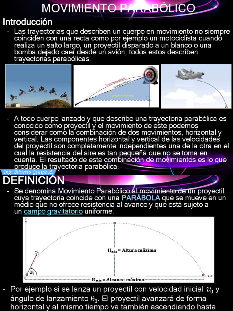 Movimiento Parabólico: Conceptos y Ecuaciones | PDF | Velocidad ...