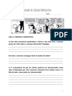 Atividade Com Tirinha - Predicado - 9º Ano