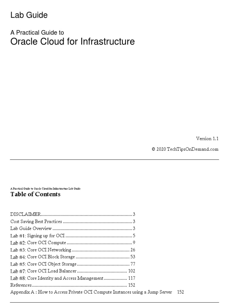 Practical Guide To OCI Lab Guide | PDF | Computer Network | Ip Address