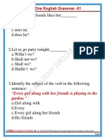 English Grammar Msqs Test