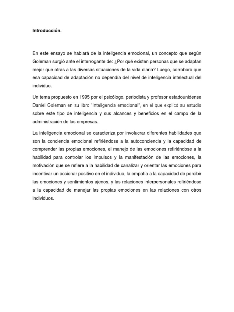 Inteligencia Emocional y Su Impacto Laboral | PDF | Las emociones ...