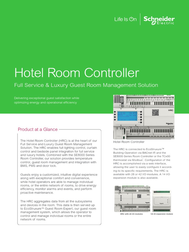 Controller Per Camera D'albergo Schneider Electric HRCPBG28R, 28 I/O, Made In Italy