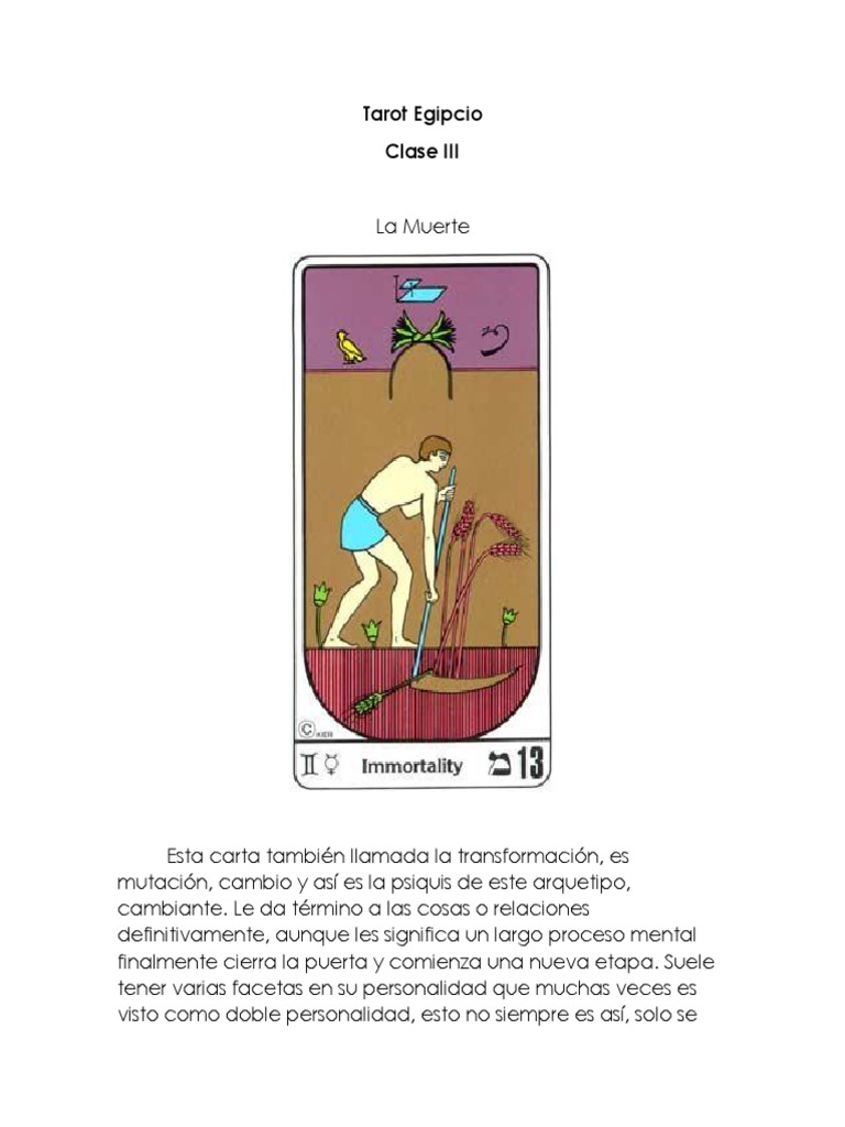 Significado de Cartas del Tarot Egipcio | PDF | Psique (psicología ...