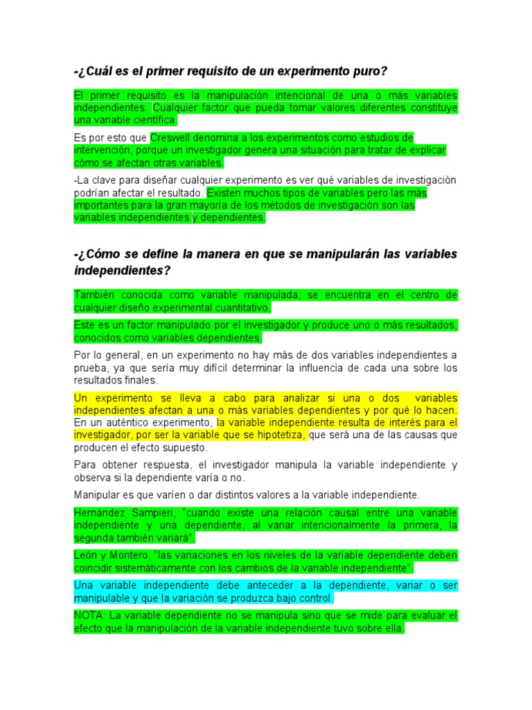 Cuál Es El Primer Requisito de Un Experimento Puro | Descargar gratis