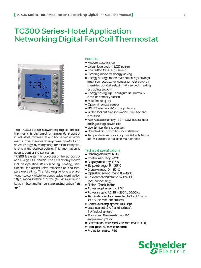 Networking Digital Fan Coil Thermostat for Hotel Applications ...