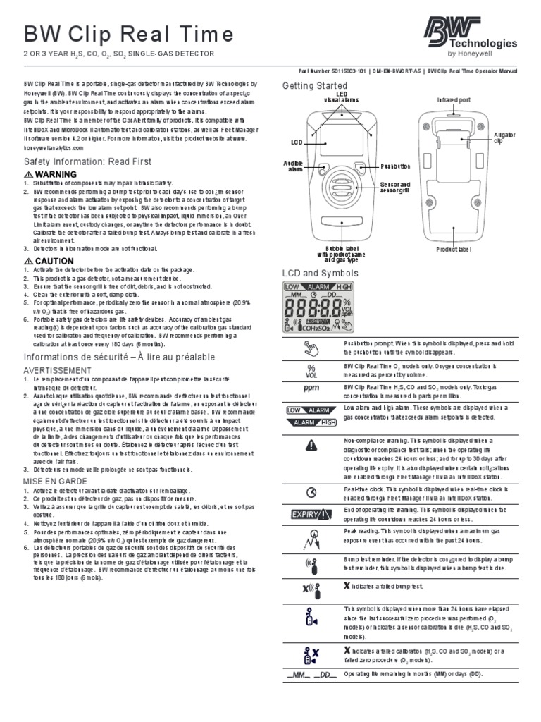 BW Gas Detector Manual PDF Sensor Calibration