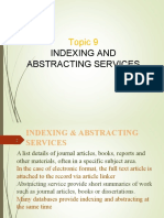 IMD312 - Topic 9 - Index and Abstract