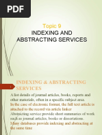 IMD312 - Topic 9 - Index and Abstract