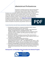 Sertifikasi Administrasi Perkantoran WA: 0812-2681-1987