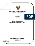 Perwalikota Denpasar No 14 Tahun 2014 Zonasi Denpasar Utara