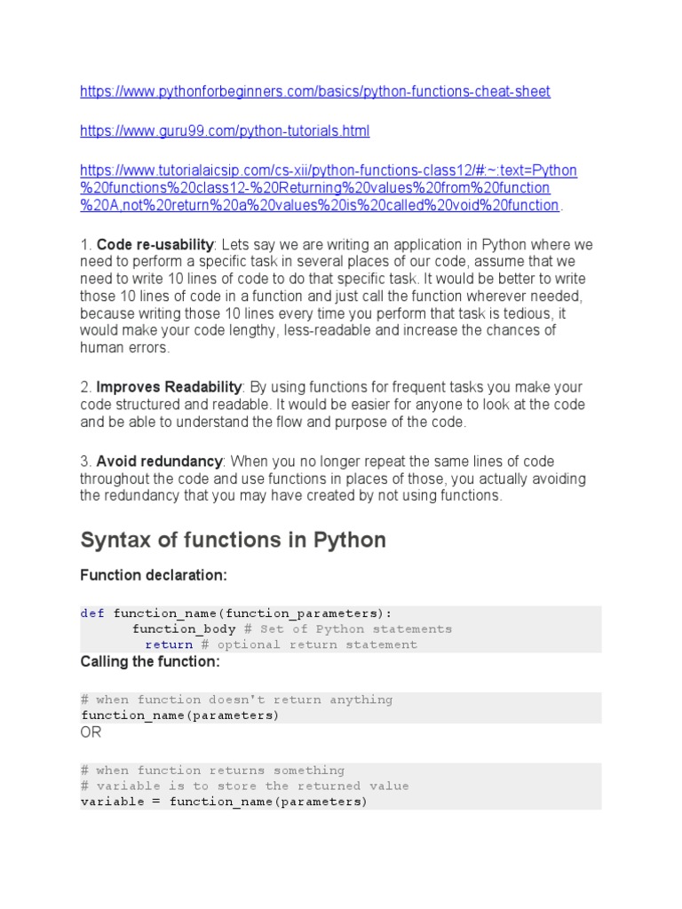Function | PDF | Parameter (Computer Programming) | Subroutine