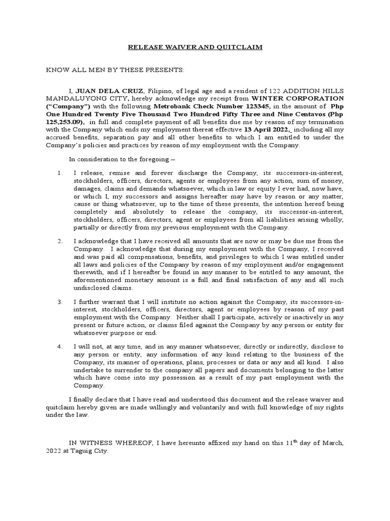 5 - Quitclaim | Download Free PDF | Employment | Private Law