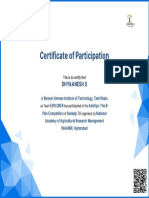 Certificate of Participation: Dhyaanesh S