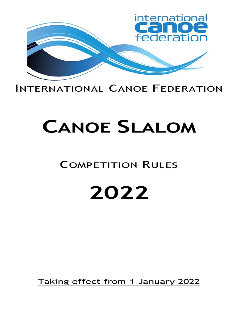 Rules Canoe Slalom 2022 PDF Doping In Sport Canoe