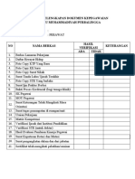 Cek List Kelengkapan Dokumen Kepegawaian