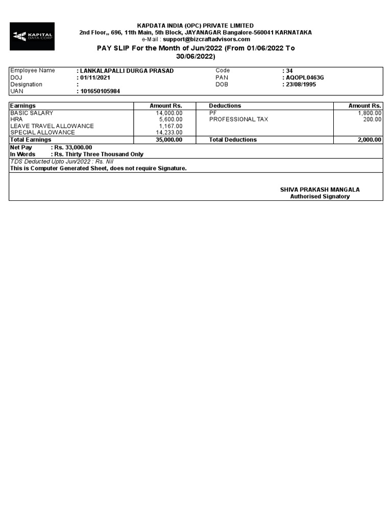 June 2022 Pay Slip and Tax Details | PDF | Economies | Government