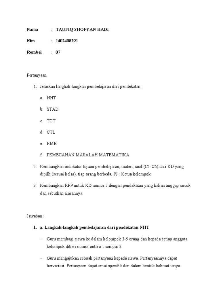 Contoh Soal Matematika Ranah Kognitif C1 C6 - Berbagi ...