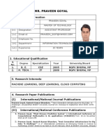 Praveen Goyal's CV: 10+ Years IT Experience & Research