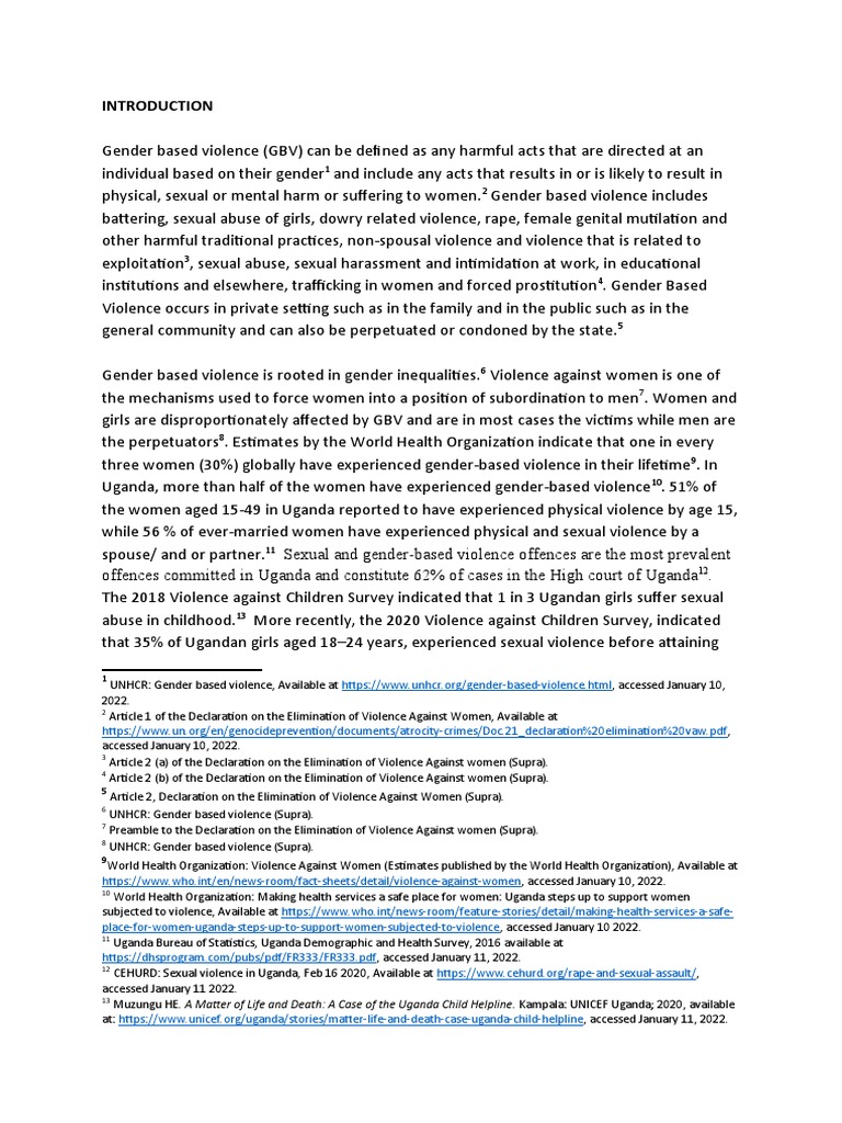 Gender Based Violence | PDF | Domestic Violence | Violence Against Women