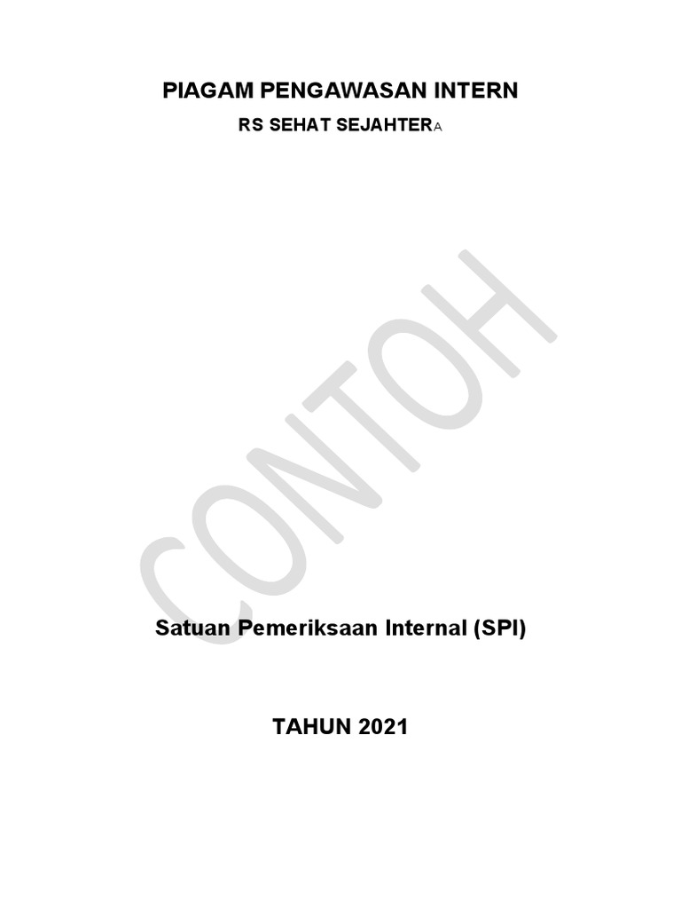 Contoh DRAFT PIAGAM PENGAWASAN INTERN | PDF