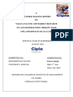 Download Project Report on Cipla Gaurav Juneja Recovered by Jatin Dua SN60426416 doc pdf