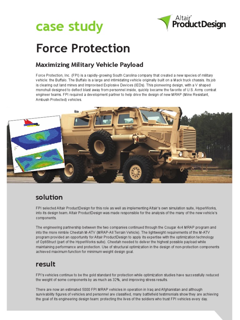 Force Protection Vehicle Innovations | PDF | Mrap | Military Vehicles