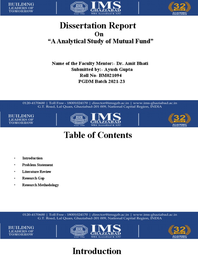 Ayush Dessertation PPT (Autosaved) | PDF | Mutual Funds ...