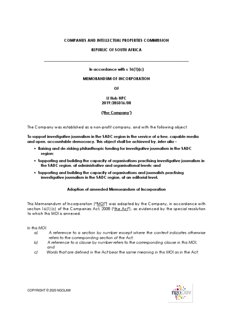 IJ Hub MoI PDF Indemnity Expense