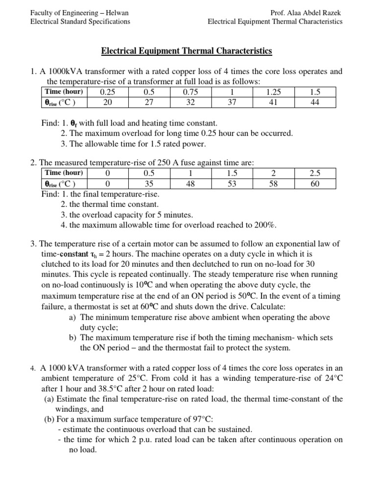 Electrical Equipment Thermal Analysis | PDF | Transformer ...